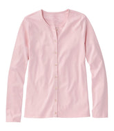 L.L.Bean Outlet | Women's Pima Cotton Tee, Long-Sleeve Crewneck Cardigan