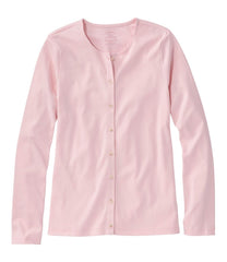 L.L.Bean Outlet | Women's Pima Cotton Tee, Long-Sleeve Crewneck Cardigan