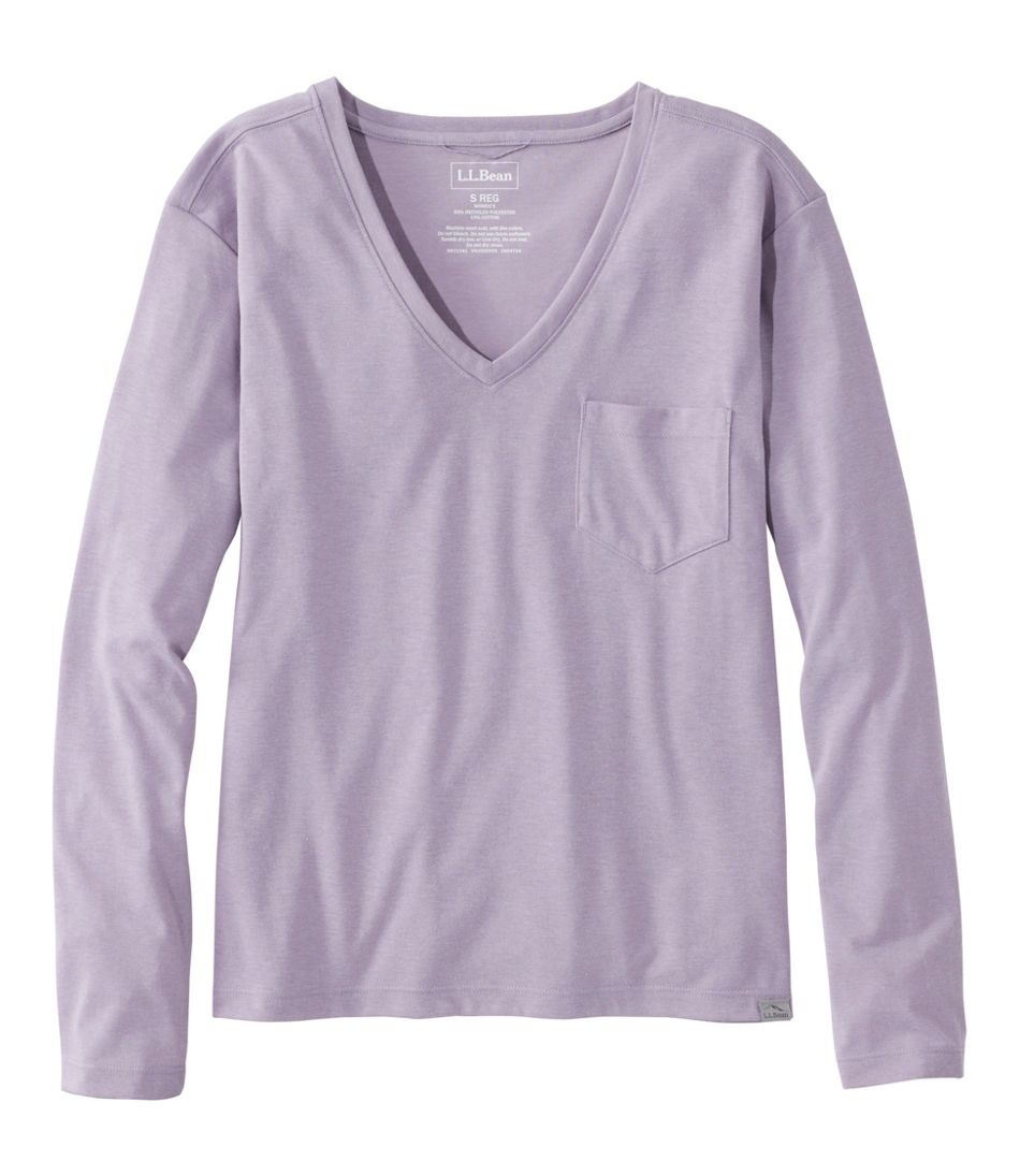 L.L.Bean For Sale | Women's Vista Camp V-Neck Pocket Tee, Long-Sleeve