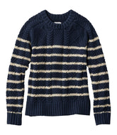 L.L.Bean Online | Women's Signature Cotton Fisherman Sweater, Crewneck Stripe