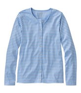 L.L.Bean Discount | Women's Pima Cotton Tee, Long-Sleeve Crewneck Cardigan Stripe