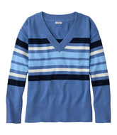 L.L.Bean On Sale | Women's Cotton/Cashmere Sweater, V-Neck Stripe