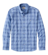 L.L.Bean Online | Men's Comfort Stretch Performance® Chambray Shirt, Long-Sleeve, Slightly Fitted Untucked Fit, Plaid