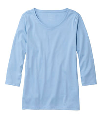 L.L.Bean | Women's Pima Cotton Shaped Tee, Three-Quarter-Sleeve Jewelneck