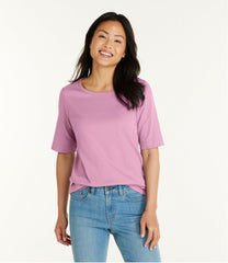 L.L.Bean | Women's Jewelneck Tee, Elbow-Sleeve