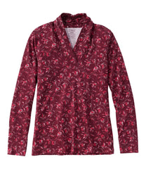 L.L.Bean Online | Women's Pima Cotton Tee, Shawl Long-Sleeve Print