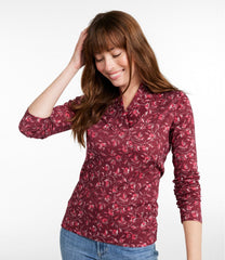L.L.Bean Online | Women's Pima Cotton Tee, Shawl Long-Sleeve Print