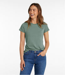 L.L.Bean Discount | Women's Soft Stretch Supima-Blend Tee, Crewneck Short-Sleeve