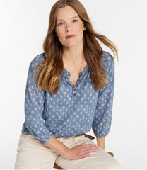 L.L.Bean Discount | Women's Camden Hills Tee, Three-Quarter-Sleeve Print