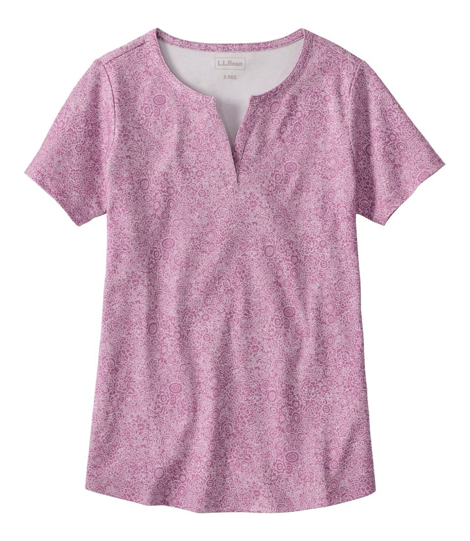 L.L.Bean On Sale | Women's Tee, Short-Sleeve Notch-Neck Print