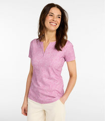 L.L.Bean On Sale | Women's Tee, Short-Sleeve Notch-Neck Print