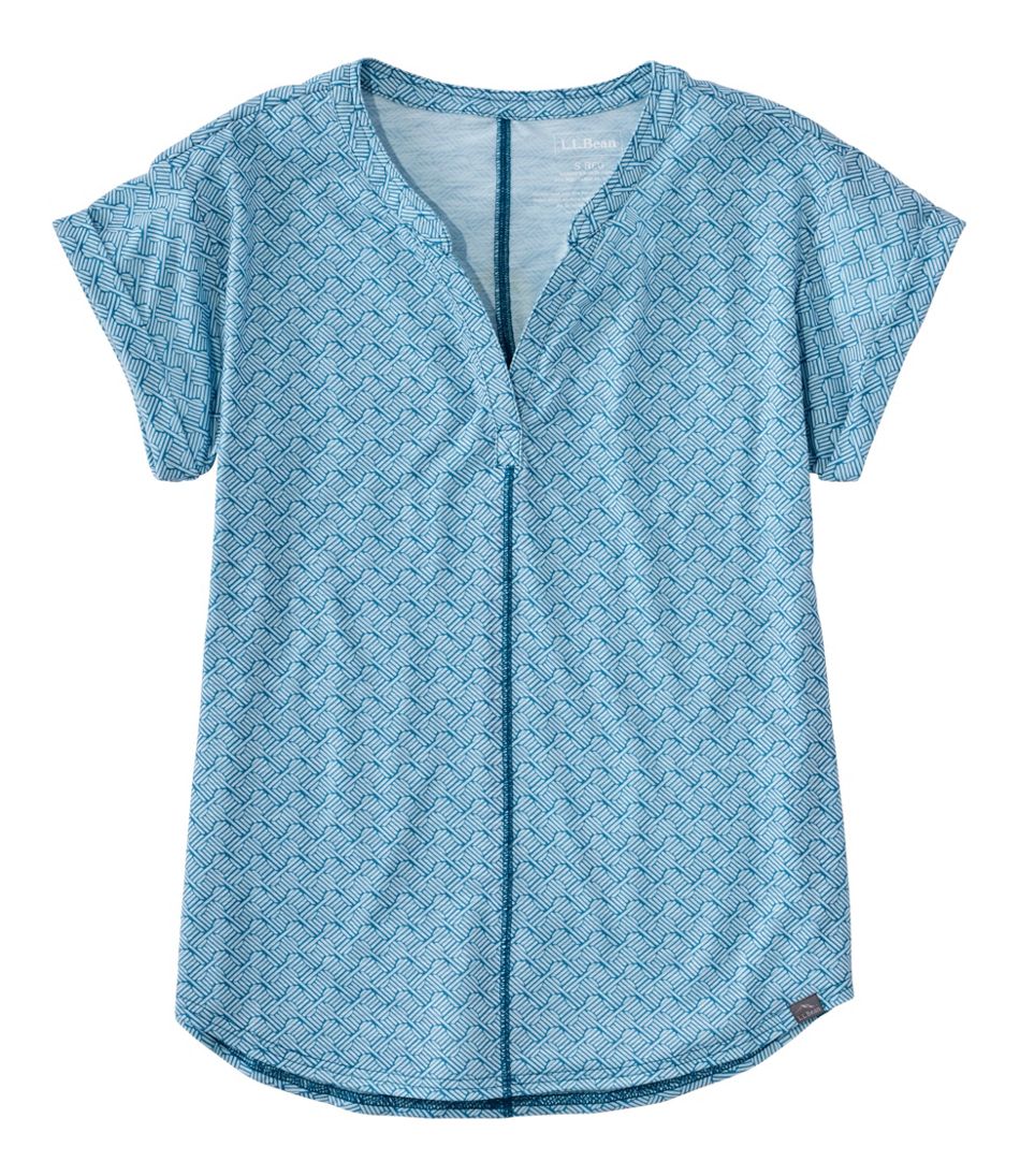 L.L.Bean Online | Women's Streamside Tee, Short-Sleeve Splitneck Print