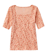 L.L.Bean Outlet | Women's Pima Cotton Tee, Soft Squareneck Elbow-Sleeve