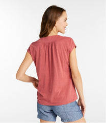 L.L.Bean Outlet | Women's Organic Cotton Tee, V-Neck Cap-Sleeve