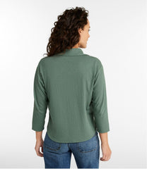 L.L.Bean For Sale | Women's Linen/Cotton Tee, Three-Quarter-Sleeve Splitneck Polo
