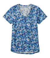 L.L.Bean | Women's Organic Cotton Tee, V-Neck Short-Sleeve Print
