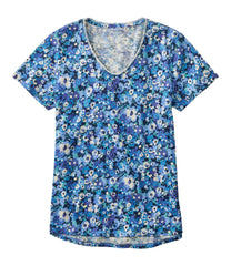 L.L.Bean | Women's Organic Cotton Tee, V-Neck Short-Sleeve Print
