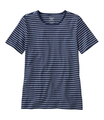 L.L.Bean New | Women's Pima Cotton Tee, Short-Sleeve Crewneck Stripe