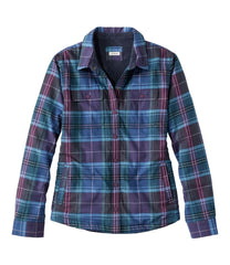 L.L.Bean Outlet | Women's Fleece-Lined Flannel Shirt, Snap-Front Plaid