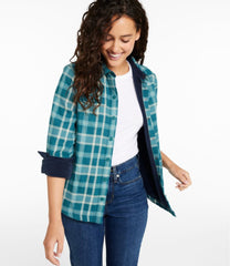 L.L.Bean Outlet | Women's Fleece-Lined Flannel Shirt, Snap-Front Plaid
