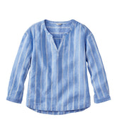 L.L.Bean Discount | Women's Premium Washable Linen Shirt, Splitneck Stripe