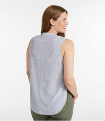 L.L.Bean US | Women's Signature Linen-Blend Button-Front Shirt, Sleeveless
