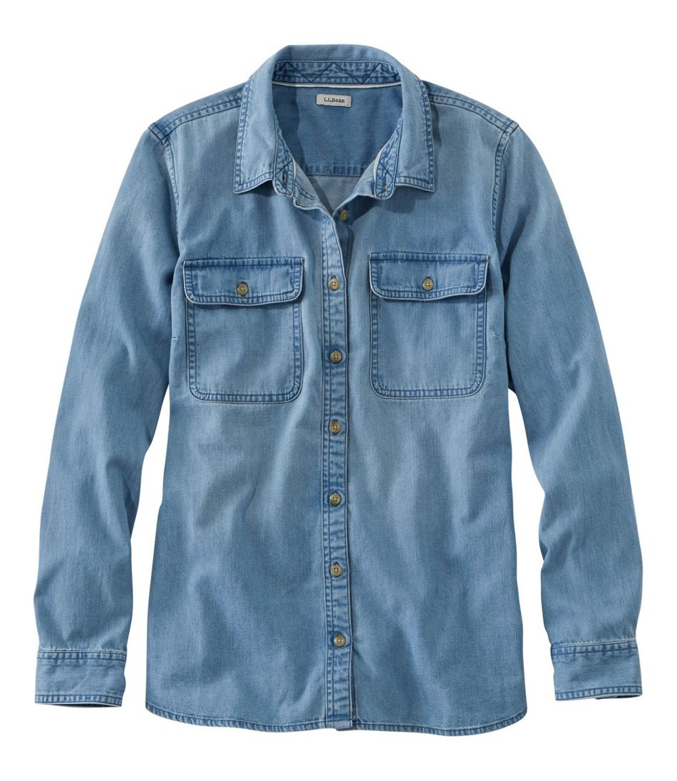 L.L.Bean Online | Women's L.L. Bean Heritage Washed Denim Shirt, Long-Sleeve