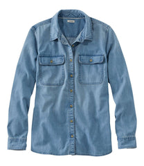 L.L.Bean Online | Women's L.L. Bean Heritage Washed Denim Shirt, Long-Sleeve