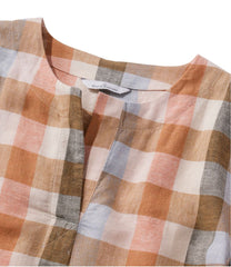 L.L.Bean Discount | Women's Signature Linen-Blend Splitneck Shirt, Short-Sleeve