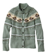 L.L.Bean For Sale | Women's Signature Cotton Fisherman Sweater, Short Cardigan Fair Isle