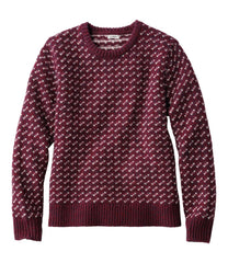 L.L.Bean Sale | Women's Bean's Classic Ragg Wool Sweater, Crewneck Bird's-Eye