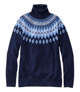 L.L.Bean | Women's Cotton/Cashmere Sweater, Turtleneck Fair Isle