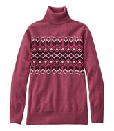 L.L.Bean On Sale | Women's Cotton/Cashmere Sweater, Turtleneck Intarsia