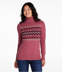 L.L.Bean On Sale | Women's Cotton/Cashmere Sweater, Turtleneck Intarsia