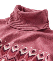 L.L.Bean On Sale | Women's Cotton/Cashmere Sweater, Turtleneck Intarsia