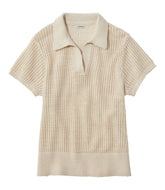 L.L.Bean Sale | Women's Organic Cotton Slub Pointelle Sweater, Polo