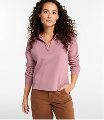 L.L.Bean Online | Women's Sunwashed Sweats, Splitneck Polo
