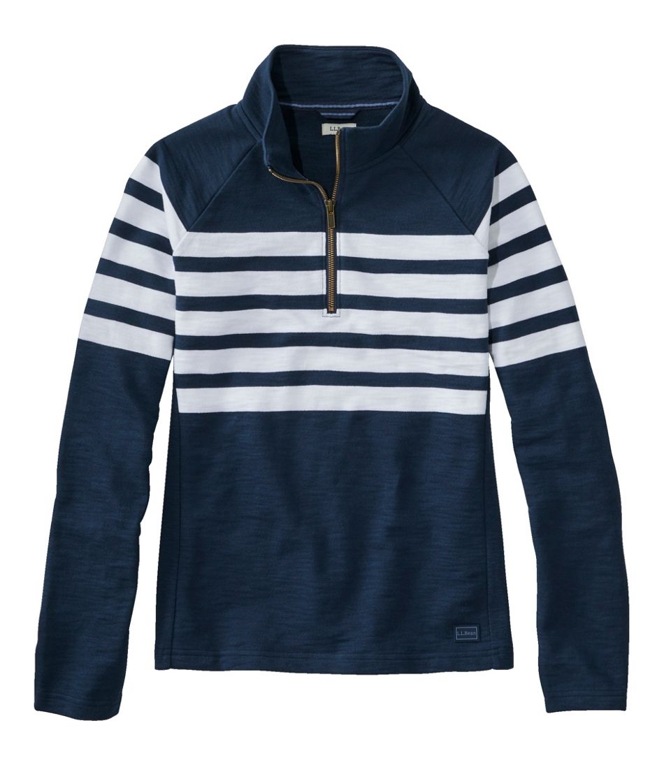 L.L.Bean On Sale | Women's Peaks Island Quarter-Zip Pullover, Stripe