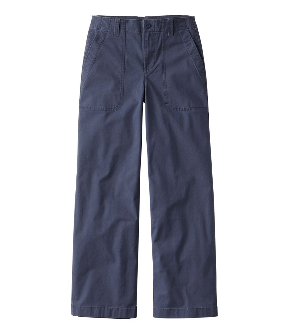 L.L.Bean Outlet | Women's 207 Vintage Cotton Canvas Pants, High-Rise Wide-Leg