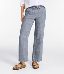 L.L.Bean Discount | Women's Premium Washable Linen Pull-On Pants, Stripe