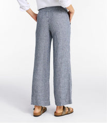 L.L.Bean Discount | Women's Premium Washable Linen Pull-On Pants, Stripe