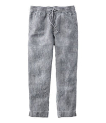 L.L.Bean For Sale | Women's Premium Linen Pull-On Ankle Pants, Mid-Rise Tapered-Leg Stripe