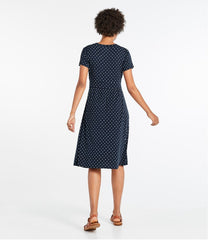 L.L.Bean On Sale | Women's Summer Knit Dress, Short-Sleeve Print