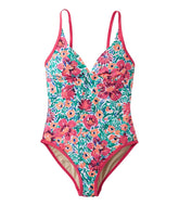 L.L.Bean New | Women's Coastal Essentials Swimwear, V-Neck Tanksuit Print