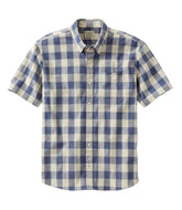 L.L.Bean On Sale | Men's Comfort Stretch® Chambray Shirt, Traditional Untucked Fit, Short-Sleeve, Plaid