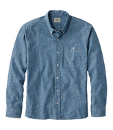 L.L.Bean On Sale | Men's Comfort Stretch® Chambray Shirt, Long-Sleeve, Slightly Fitted Untucked Fit