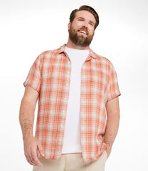 L.L.Bean Online | Men's Cloud Gauze Shirt, Short-Sleeve, Slightly Fitted Untucked Fit, Plaid