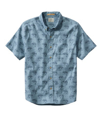 L.L.Bean On Sale | Men's Stonecoast Hemp Shirt, Short-Sleeve, Slightly Fitted Untucked Fit, Print
