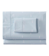L.L.Bean Discount | Sunwashed Percale Sheet Collection, Stamped Leaf Print