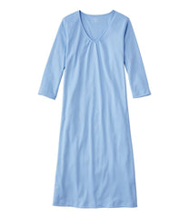 L.L.Bean US | Women's Supima Cotton Nightgown, V-Neck Three-Quarter-Sleeve